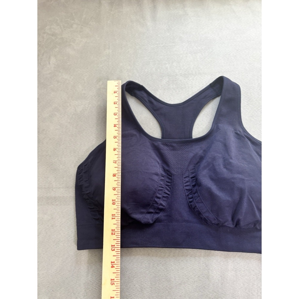 Truekind Seamless Racerback Sports Bra Sz XL Navy Wireless Stretch Smoothing - Picture 5 of 10